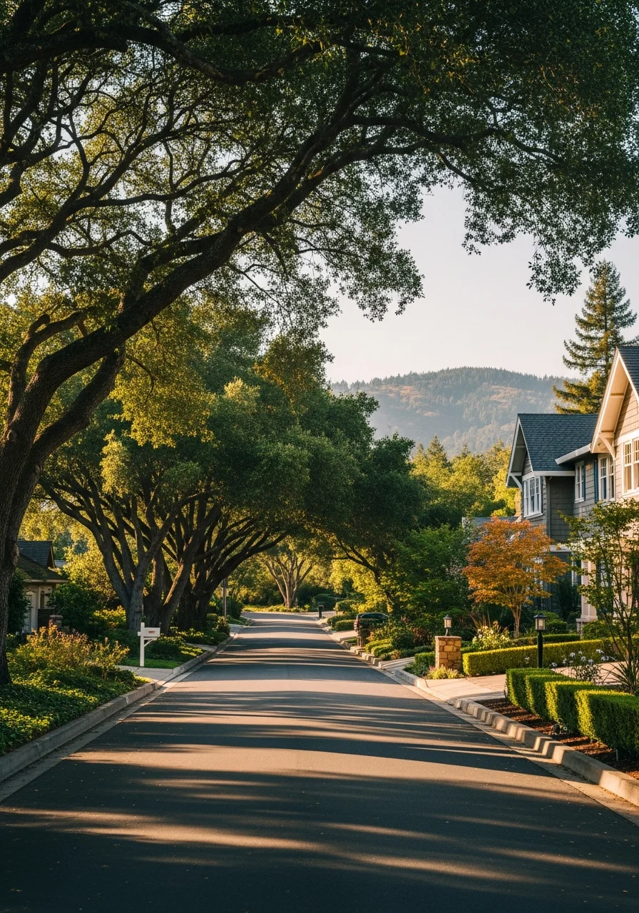 A Saratoga residential property featuring natural landscape integration and mature tree canopy.